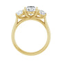 Sapphire Row Lab-Grown Oval Diamond Cathedral Three-Stone Engagement Ring - 14K Yellow Gold, 2 1/2 ctw (view 2)