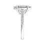 Sapphire Row Lab-Grown Oval Diamond Claw-Prong Accented Engagement Ring - 14K White Gold (view 4)