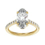 Sapphire Row Lab-Grown Oval Diamond Claw-Prong Accented Engagement Ring - 14K Yellow Gold, 1 1/3 ctw (view 3)