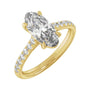Sapphire Row Lab-Grown Oval Diamond Claw-Prong Accented Engagement Ring - 14K Yellow Gold, 2 1/3 ctw