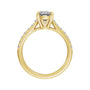 Sapphire Row Lab-Grown Oval Diamond Claw-Prong Accented Engagement Ring - 14K Yellow Gold, 2 1/3 ctw (view 2)