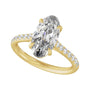 Sapphire Row Lab-Grown Oval Diamond Claw-Prong Accented Engagement Ring - 14K Yellow Gold, 3 1/3 ctw (view 5)