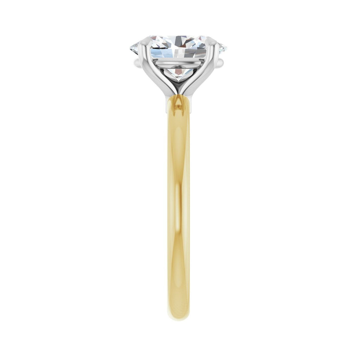 Sapphire Row Lab-Grown Oval Diamond Claw-Prong Engagement Ring - 14K Yellow & White Gold, 1 1/2 ctw (view 4)