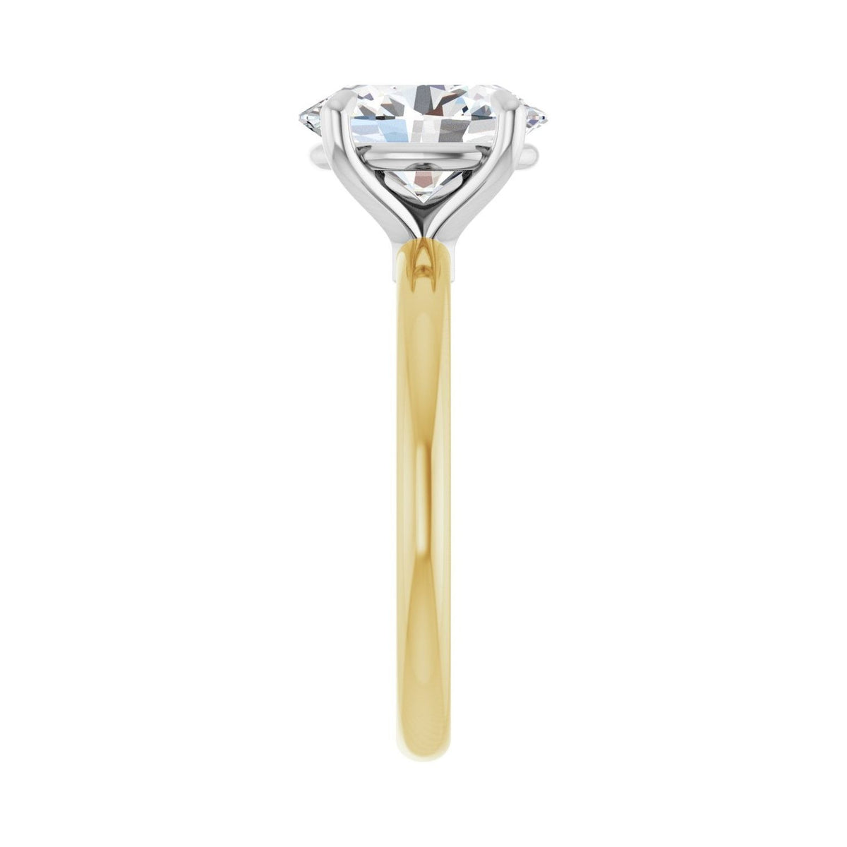 Sapphire Row Lab-Grown Oval Diamond Claw-Prong Engagement Ring - 14K Yellow & White Gold, 2 1/2 ctw (view 4)