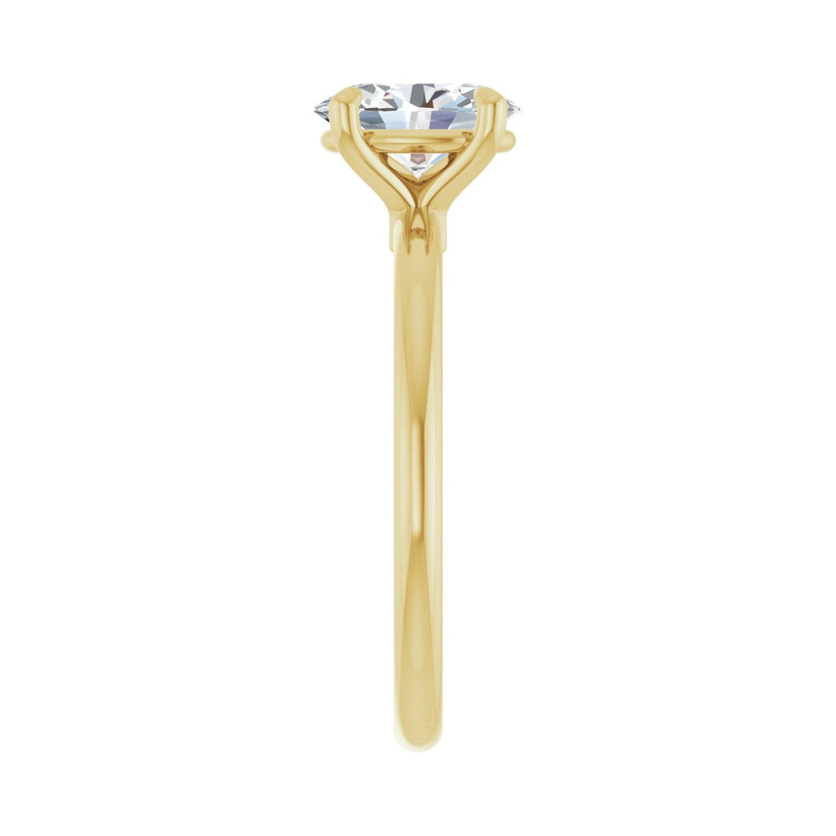 Sapphire Row Lab-Grown Oval Diamond Claw-Prong Engagement Ring - 14K Yellow Gold, 1 ctw (view 4)