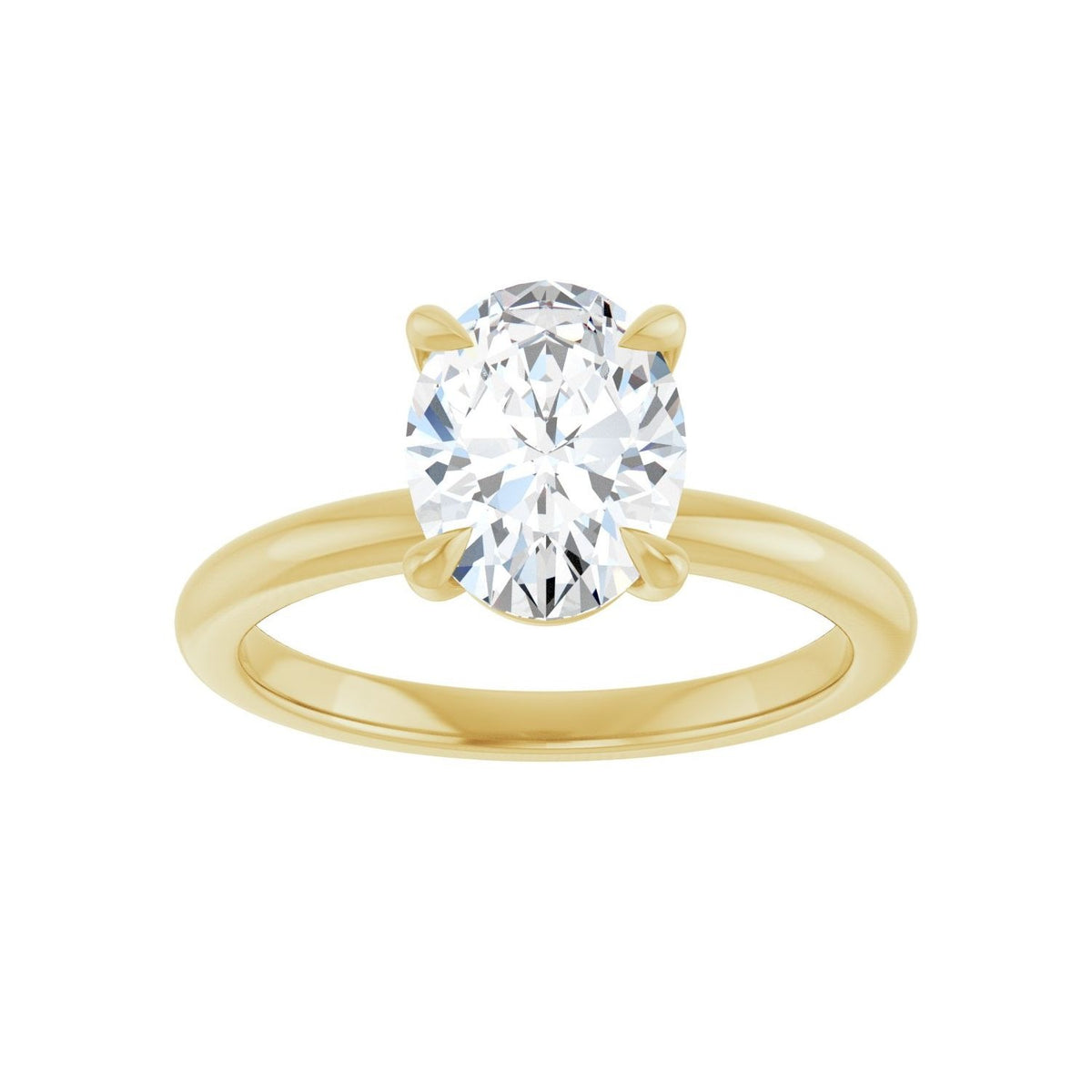 Sapphire Row Lab-Grown Oval Diamond Claw-Prong Engagement Ring - 14K Yellow Gold, 1 1/2 ctw (view 3)