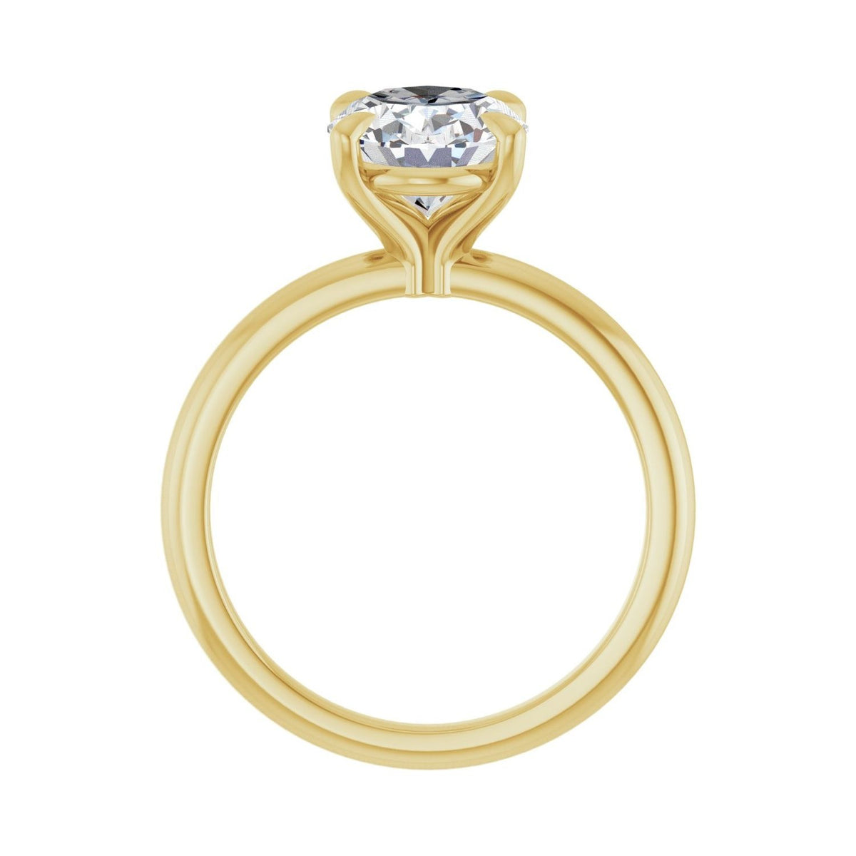 Sapphire Row Lab-Grown Oval Diamond Claw-Prong Engagement Ring - 14K Yellow Gold, 2 1/2 ctw (view 2)