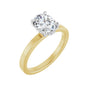 Sapphire Row Lab-Grown Oval Diamond Claw-Prong Hidden Halo-Style Engagement Ring - 14K Yellow & White Gold, 1 ctw