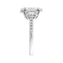 Sapphire Row Lab-Grown Oval Diamond Claw-Prong Three-Stone Engagement Ring - 14K White Gold, 2 3/4 ctw (view 4)