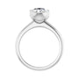 Sapphire Row Lab-Grown Oval Diamond Half-Bezel Engagement Ring - 14K White Gold, 2 1/2 ctw (view 2)