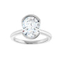 Sapphire Row Lab-Grown Oval Diamond Half-Bezel Engagement Ring - 14K White Gold, 2 1/2 ctw (view 3)