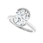 Sapphire Row Lab-Grown Oval Diamond Half-Bezel Engagement Ring - 14K White Gold, 2 1/2 ctw (view 5)