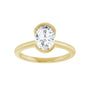 Sapphire Row Lab-Grown Oval Diamond Half-Bezel Engagement Ring - 14K Yellow Gold, 1 ctw (view 3)