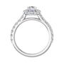 Sapphire Row Lab-Grown Oval Diamond Halo-Style Engagement Ring - 14K White Gold, 1 1/2 ctw (view 2)