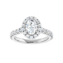 Sapphire Row Lab-Grown Oval Diamond Halo-Style Engagement Ring - 14K White Gold, 1 1/2 ctw (view 3)