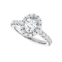 Sapphire Row Lab-Grown Oval Diamond Halo-Style Engagement Ring - 14K White Gold, 1 1/2 ctw (view 5)