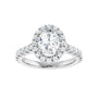 Sapphire Row Lab-Grown Oval Diamond Halo-Style Engagement Ring - 14K White Gold, 1 3/4 ctw (view 3)