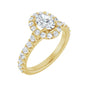 Sapphire Row Lab-Grown Oval Diamond Halo-Style Engagement Ring - 14K Yellow Gold, 1 1/2 ctw