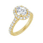 Sapphire Row Lab-Grown Oval Diamond Halo-Style Engagement Ring - 14K Yellow Gold, 1 3/4 ctw