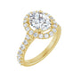 Sapphire Row Lab-Grown Oval Diamond Halo-Style Engagement Ring - 14K Yellow Gold, 2 1/3 ctw