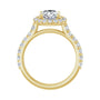 Sapphire Row Lab-Grown Oval Diamond Halo-Style Engagement Ring - 14K Yellow Gold, 2 1/3 ctw (view 2)