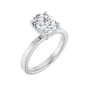 Sapphire Row Lab-Grown Oval Diamond Hidden Halo-Style Engagement Ring - 14K White Gold, 1 1/2 ctw