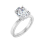 Sapphire Row Lab-Grown Oval Diamond Hidden Halo-Style Engagement Ring - 14K White Gold, 2 1/4 ctw
