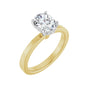 Sapphire Row Lab-Grown Oval Diamond Hidden Halo-Style Engagement Ring - 14K Yellow & White Gold, 1 ctw