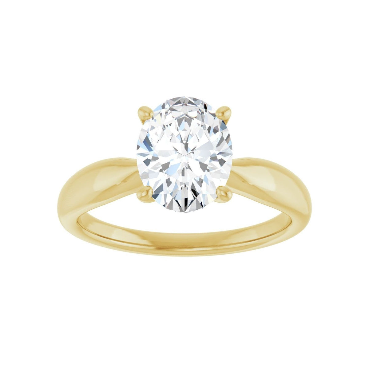 Sapphire Row Lab-Grown Oval Diamond Low-Profile Solitaire Engagement Ring - 14K Yellow Gold, 1 1/2 ctw (view 3)