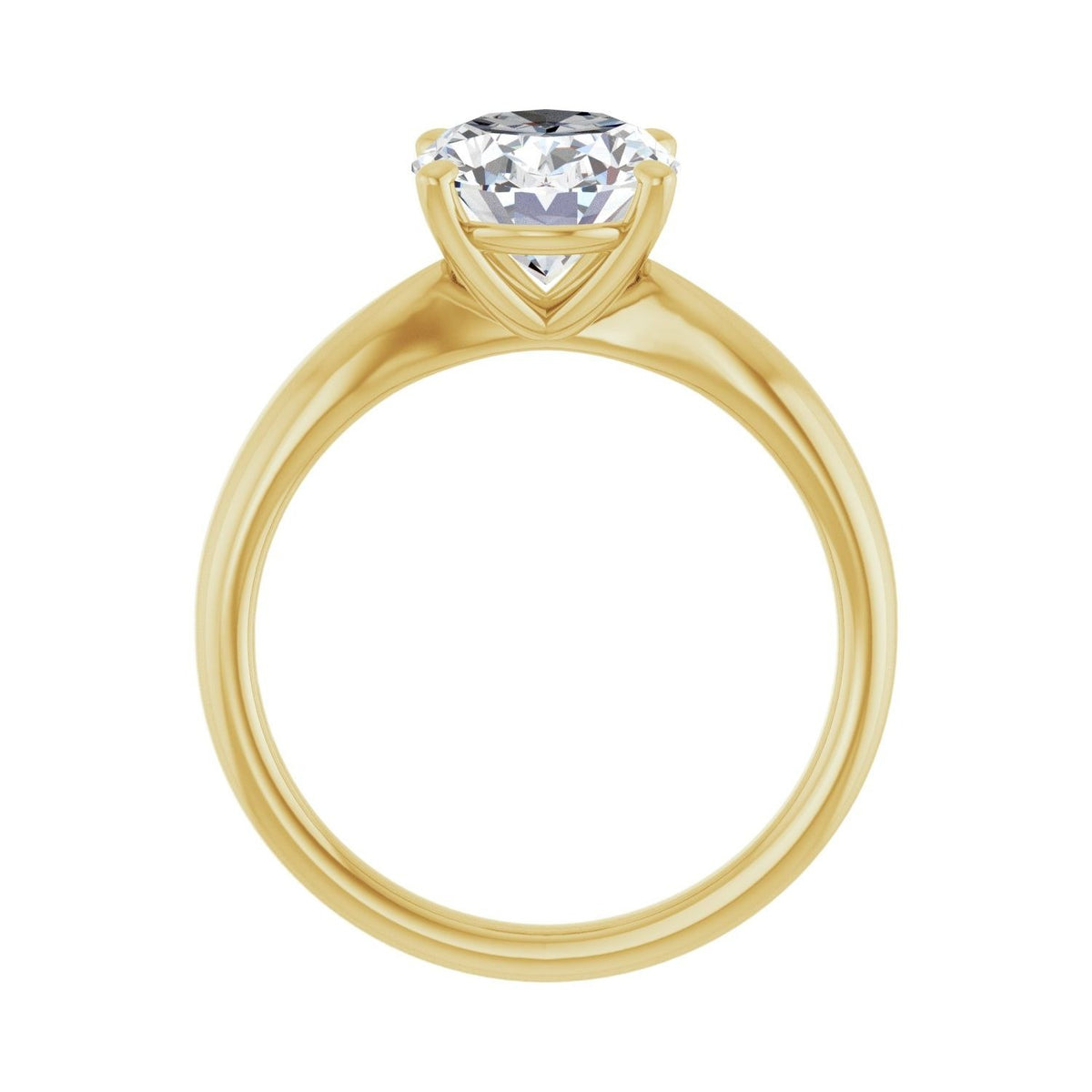 Sapphire Row Lab-Grown Oval Diamond Low-Profile Solitaire Engagement Ring - 14K Yellow Gold, 2 1/2 ctw (view 2)