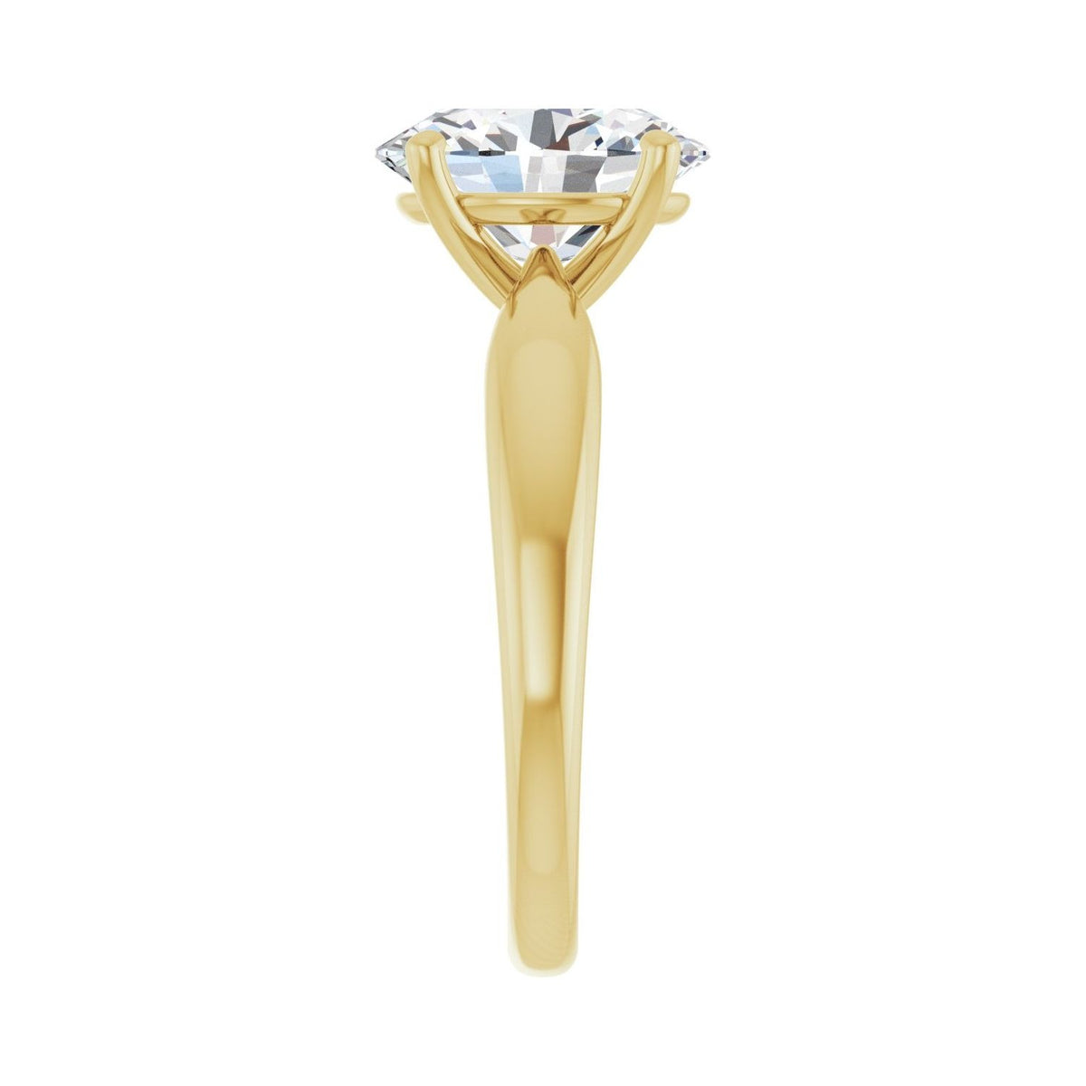 Sapphire Row Lab-Grown Oval Diamond Low-Profile Solitaire Engagement Ring - 14K Yellow Gold, 2 1/2 ctw (view 4)