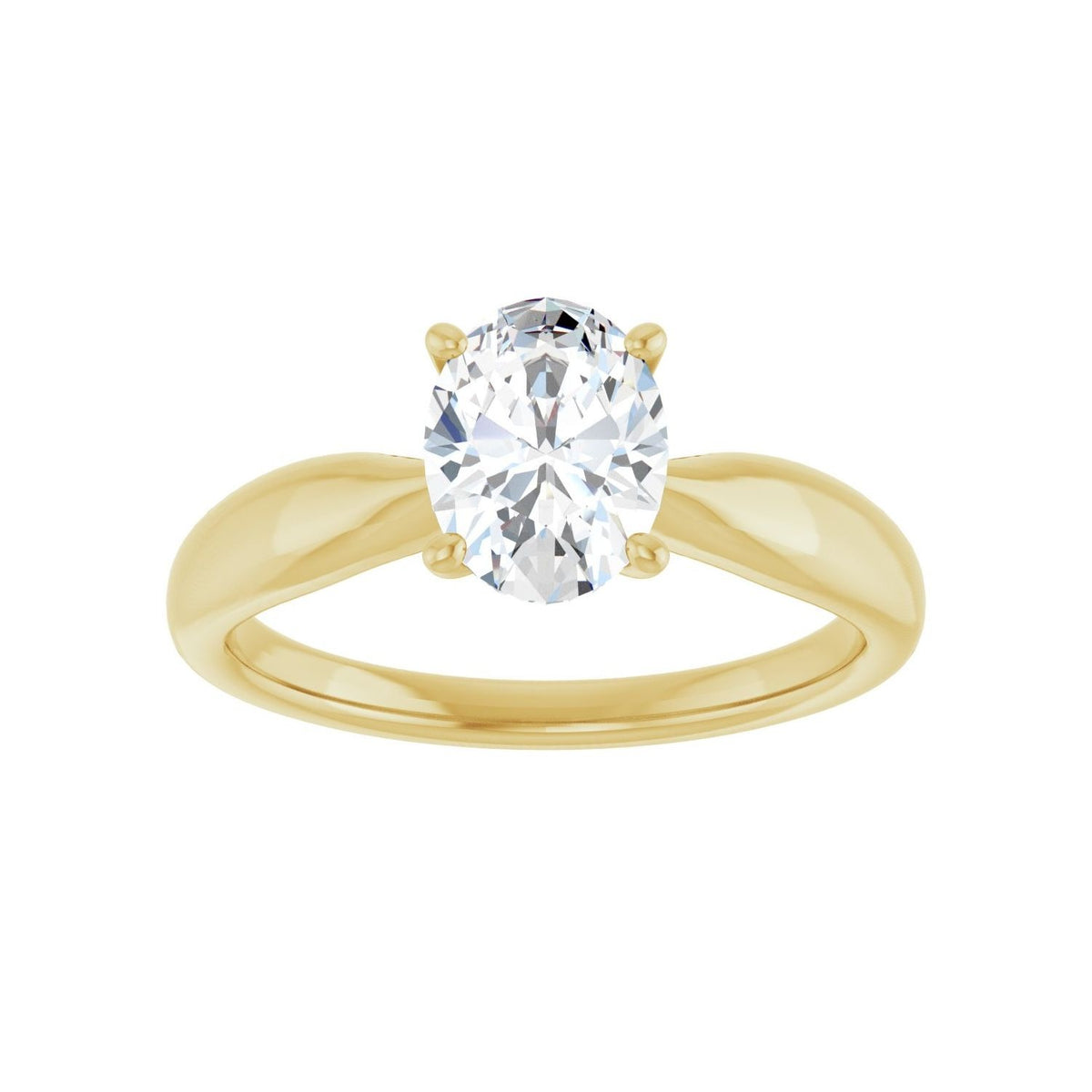 Sapphire Row Lab-Grown Oval Diamond Low-Profile Solitaire Engagement Ring - 14K Yellow Gold, 1 ctw (view 3)