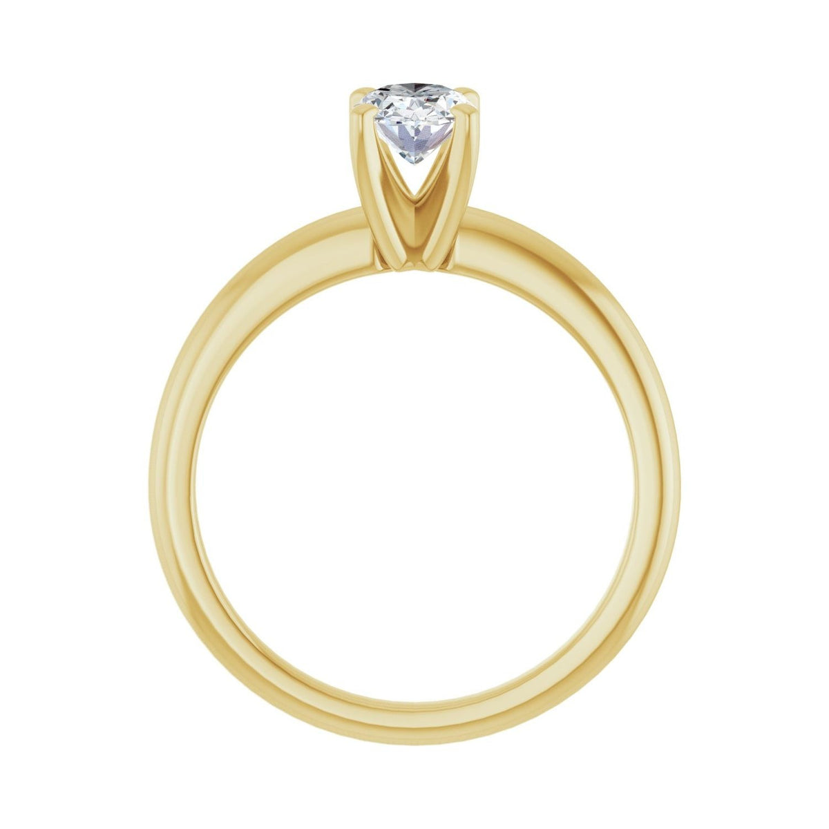Sapphire Row Lab-Grown Oval Diamond Solitaire Engagement Ring - 14K Yellow Gold, 3/4 ctw (view 2)