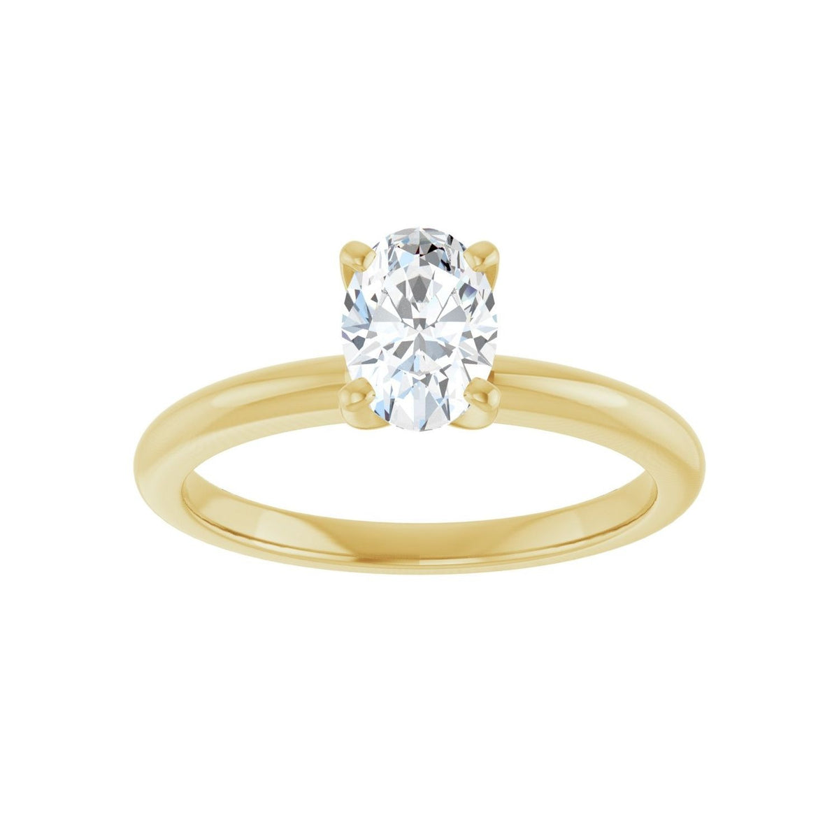 Sapphire Row Lab-Grown Oval Diamond Solitaire Engagement Ring - 14K Yellow Gold, 3/4 ctw (view 3)