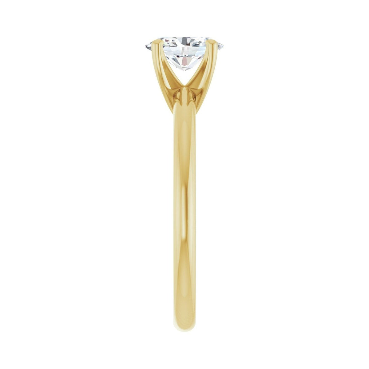 Sapphire Row Lab-Grown Oval Diamond Solitaire Engagement Ring - 14K Yellow Gold, 3/4 ctw (view 4)