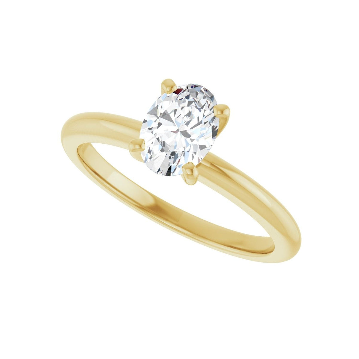 Sapphire Row Lab-Grown Oval Diamond Solitaire Engagement Ring - 14K Yellow Gold, 3/4 ctw (view 5)