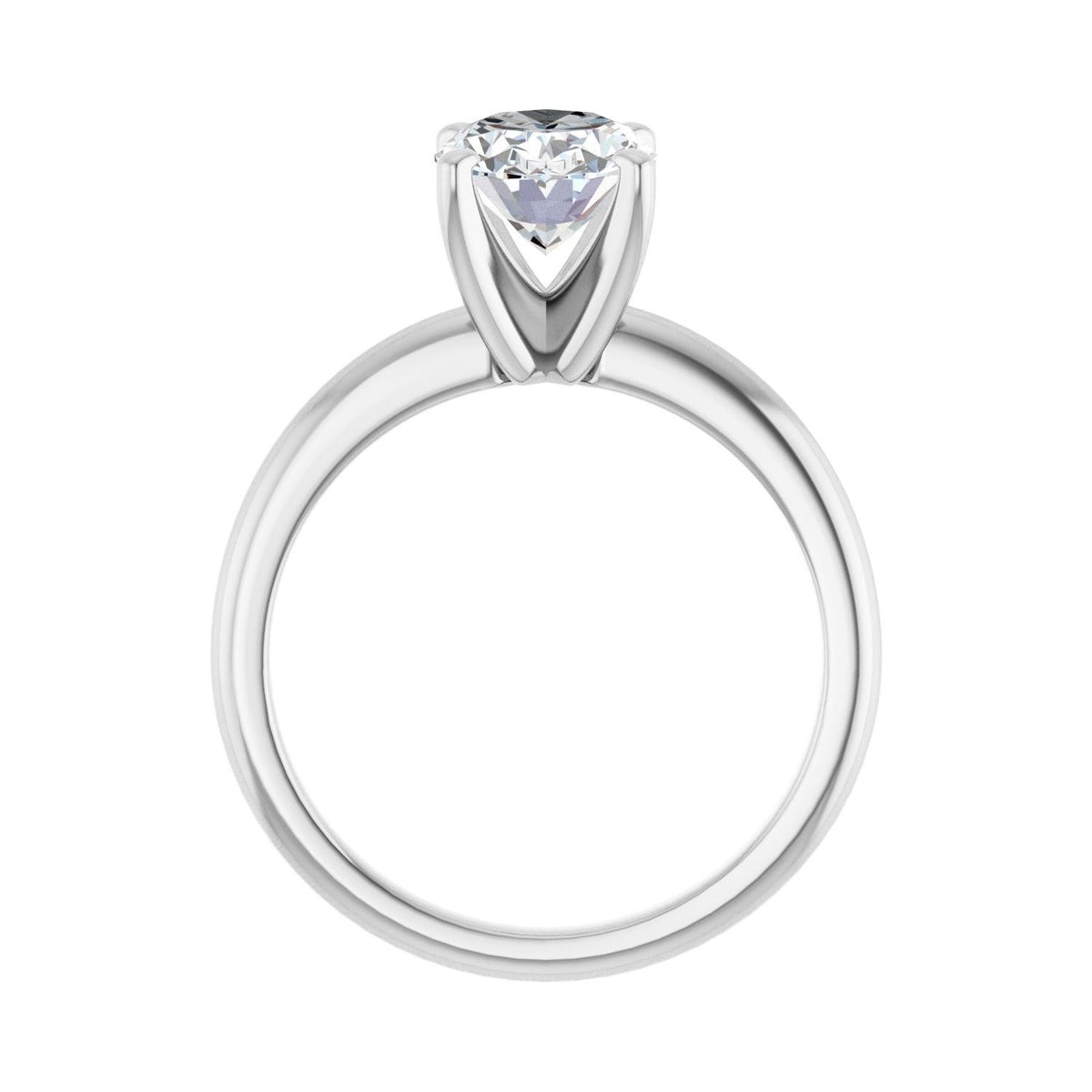 Sapphire Row Lab-Grown Oval Diamond Solitaire Engagement Ring - 14K White Gold, 1 1/2 ctw (view 2)
