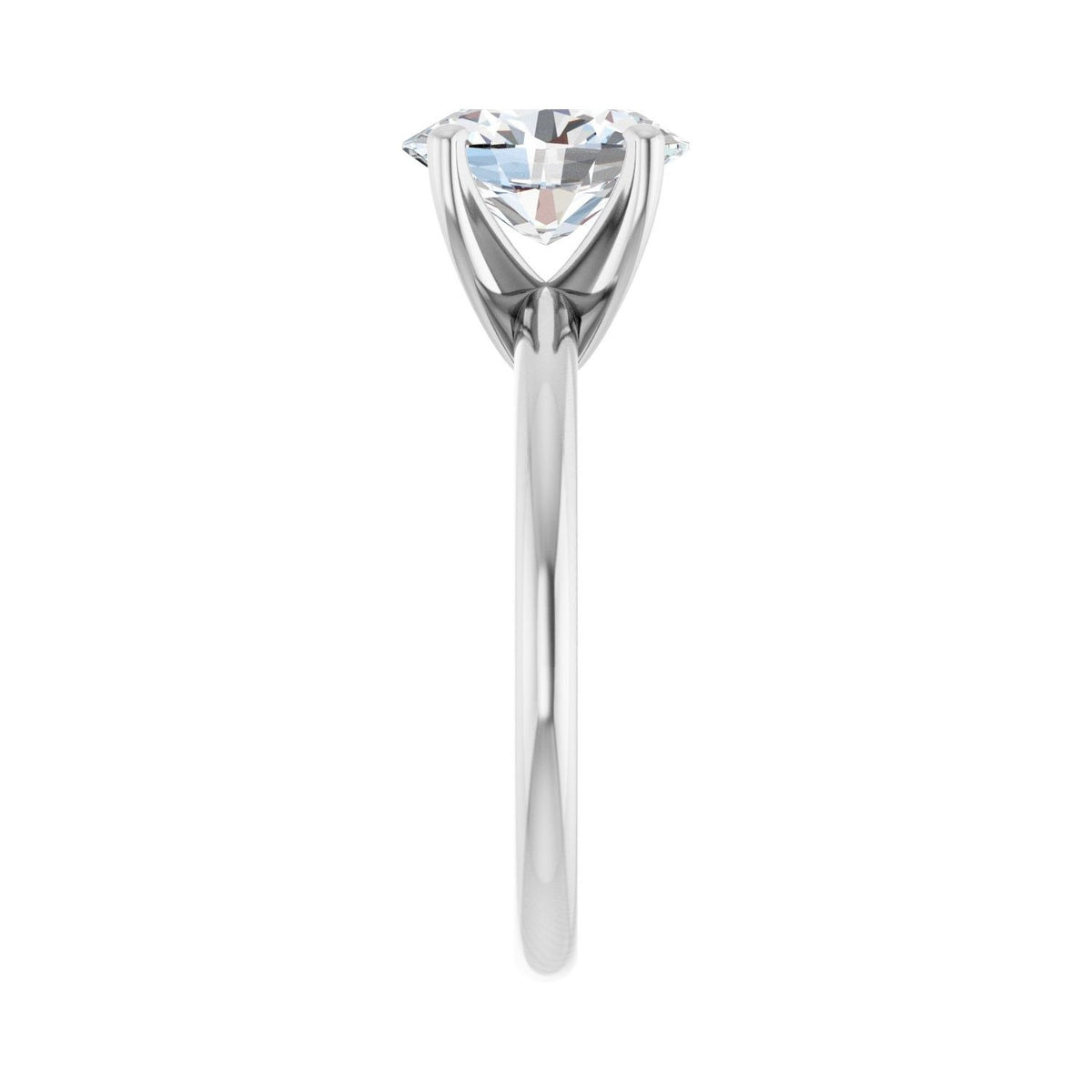 Sapphire Row Lab-Grown Oval Diamond Solitaire Engagement Ring - 14K White Gold, 1 1/2 ctw (view 4)
