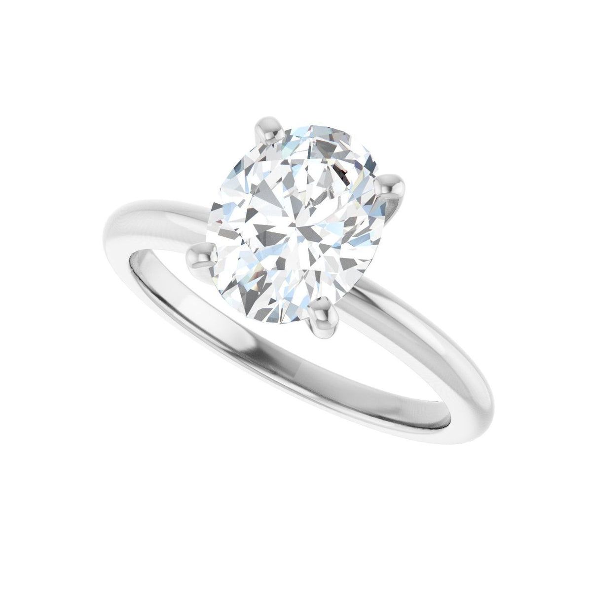 Sapphire Row Lab-Grown Oval Diamond Solitaire Engagement Ring - 14K White Gold, 1 1/2 ctw (view 5)
