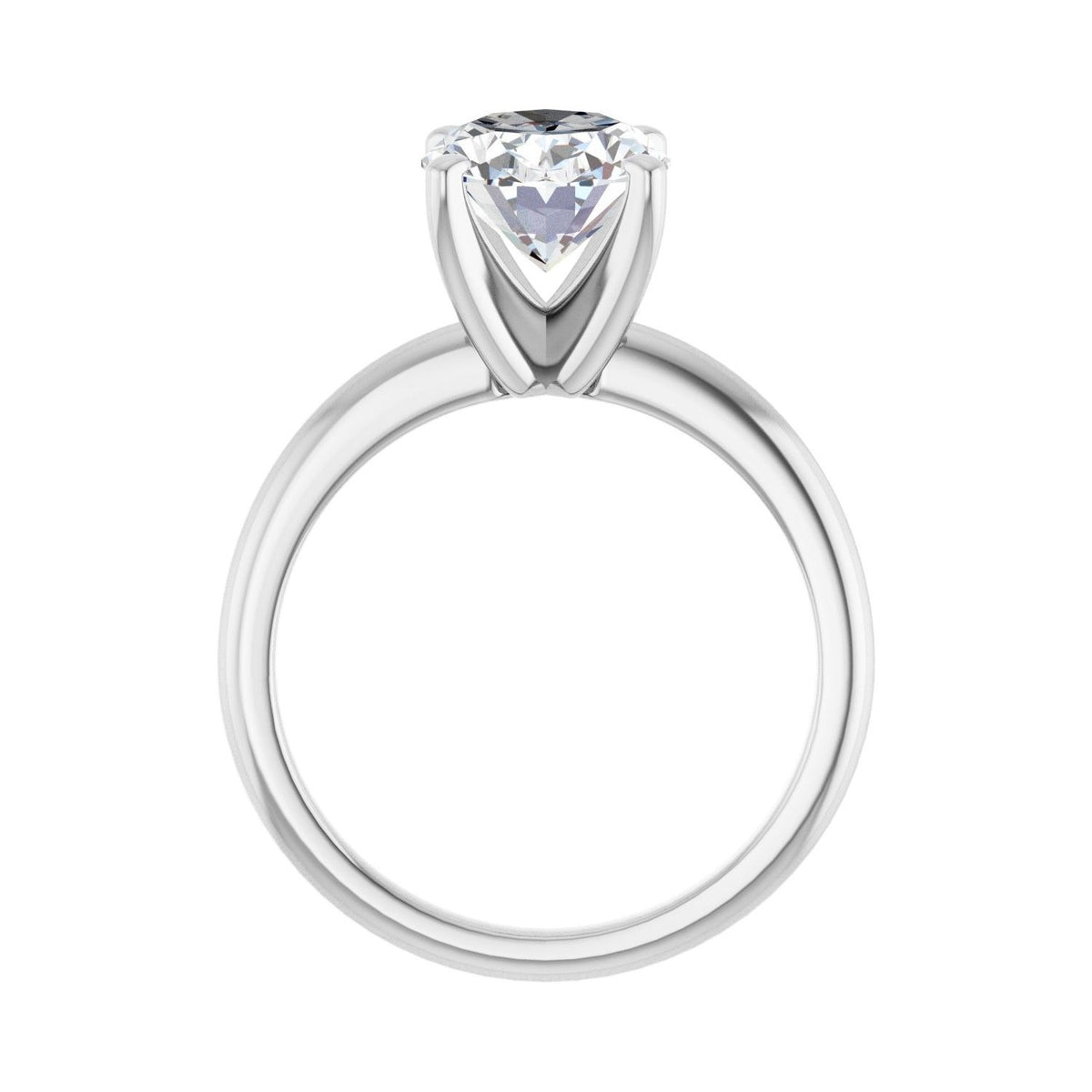 Sapphire Row Lab-Grown Oval Diamond Solitaire Engagement Ring - 14K White Gold, 2 1/2 ctw (view 2)