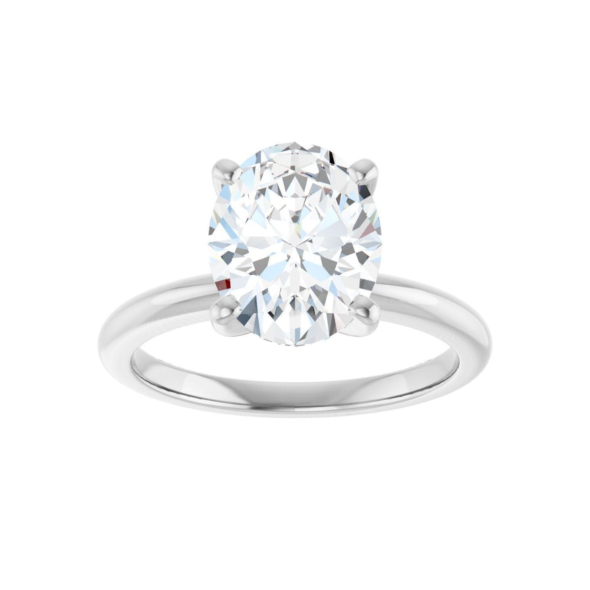 Sapphire Row Lab-Grown Oval Diamond Solitaire Engagement Ring - 14K White Gold, 2 1/2 ctw (view 3)