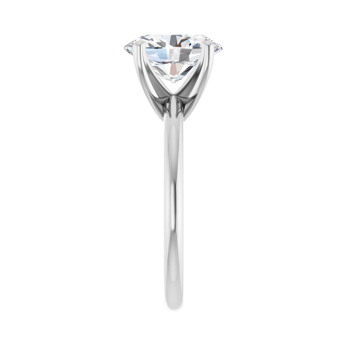 Sapphire Row Lab-Grown Oval Diamond Solitaire Engagement Ring - 14K White Gold, 2 1/2 ctw (view 4)