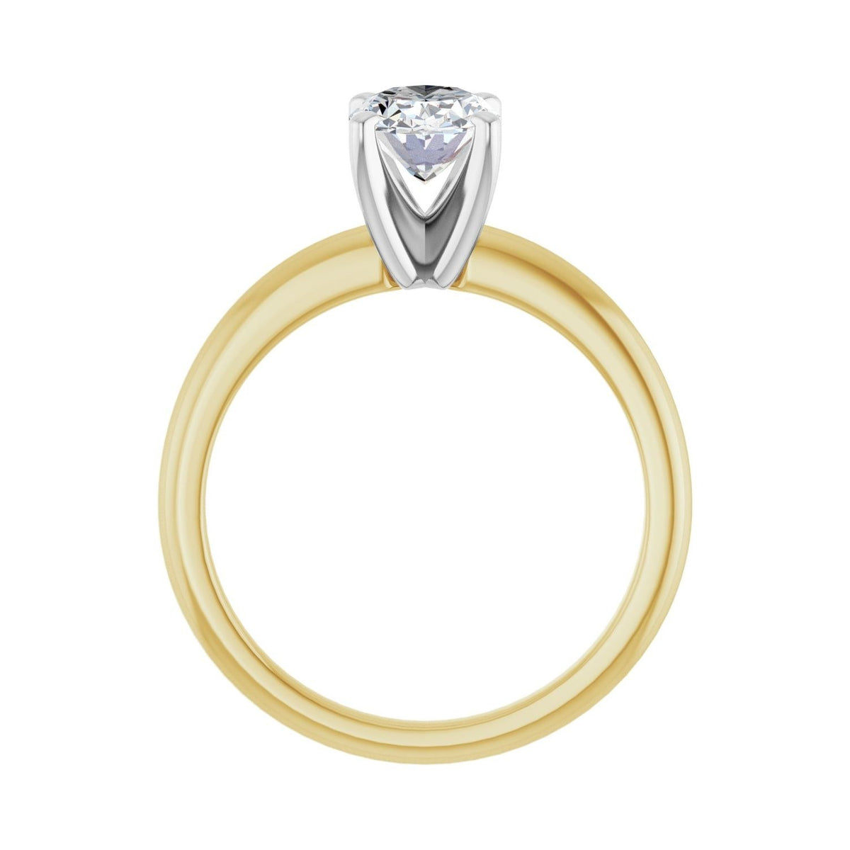 Sapphire Row Lab-Grown Oval Diamond Solitaire Engagement Ring - 14K Yellow & White Gold, 1 ctw (view 2)