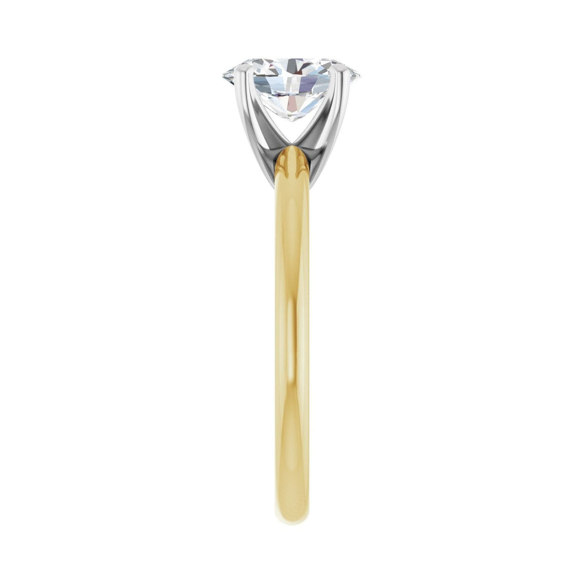 Sapphire Row Lab-Grown Oval Diamond Solitaire Engagement Ring - 14K Yellow & White Gold, 1 ctw (view 4)