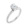 Sapphire Row Lab-Grown Oval Diamond Solitaire Engagement Ring - 14K White Gold, 3/4 ctw