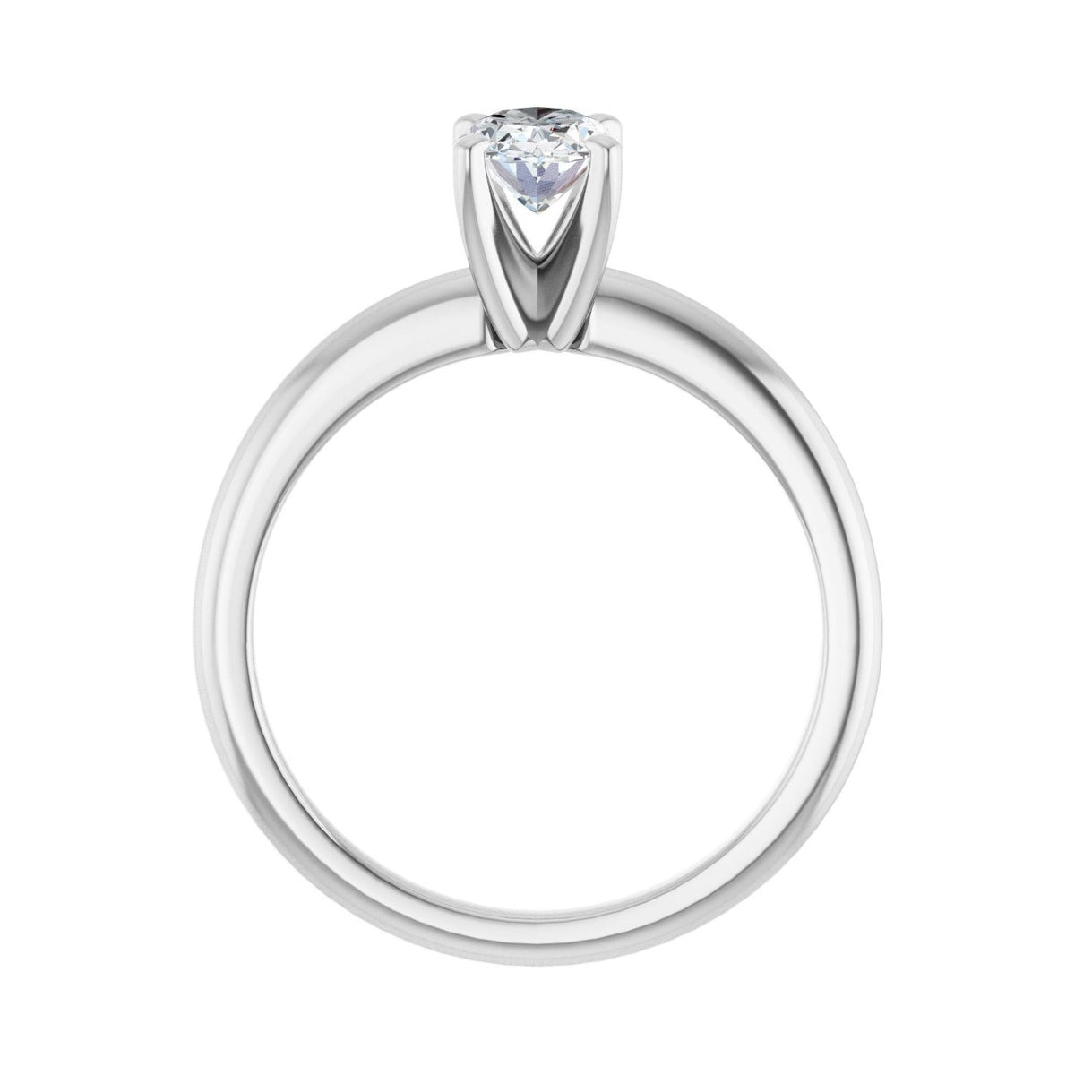 Sapphire Row Lab-Grown Oval Diamond Solitaire Engagement Ring - 14K White Gold, 3/4 ctw (view 2)
