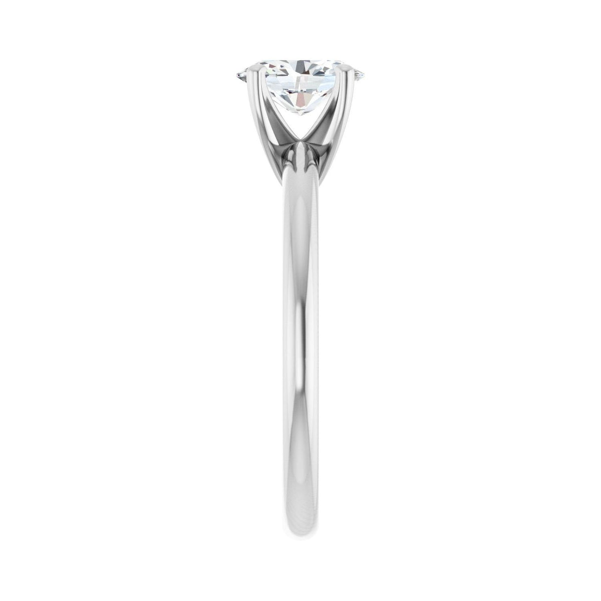 Sapphire Row Lab-Grown Oval Diamond Solitaire Engagement Ring - 14K White Gold, 3/4 ctw (view 4)