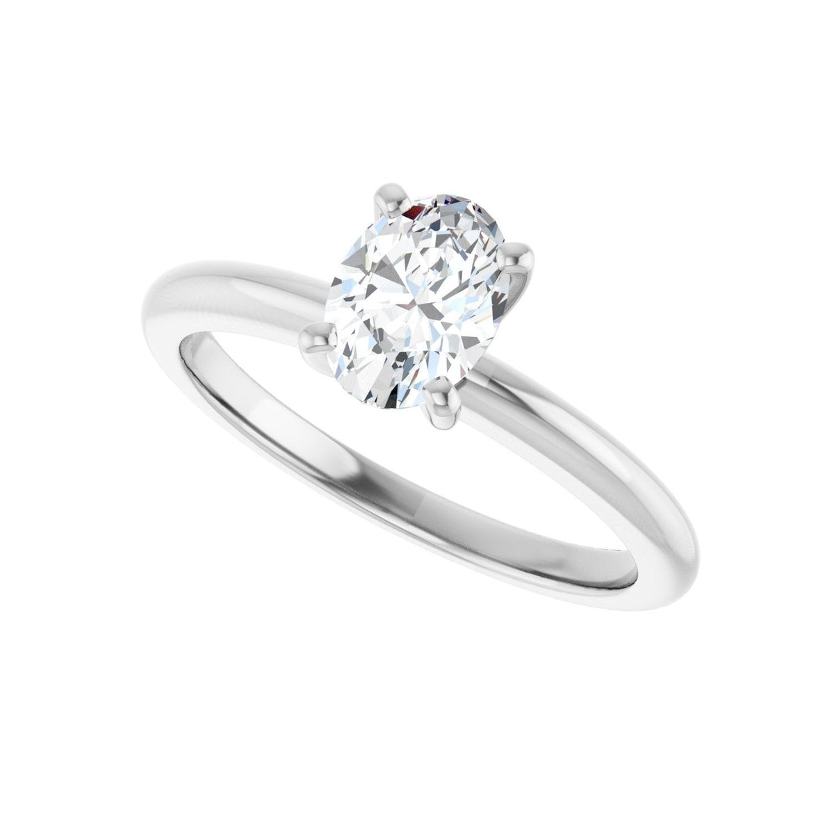 Sapphire Row Lab-Grown Oval Diamond Solitaire Engagement Ring - 14K White Gold, 3/4 ctw (view 5)