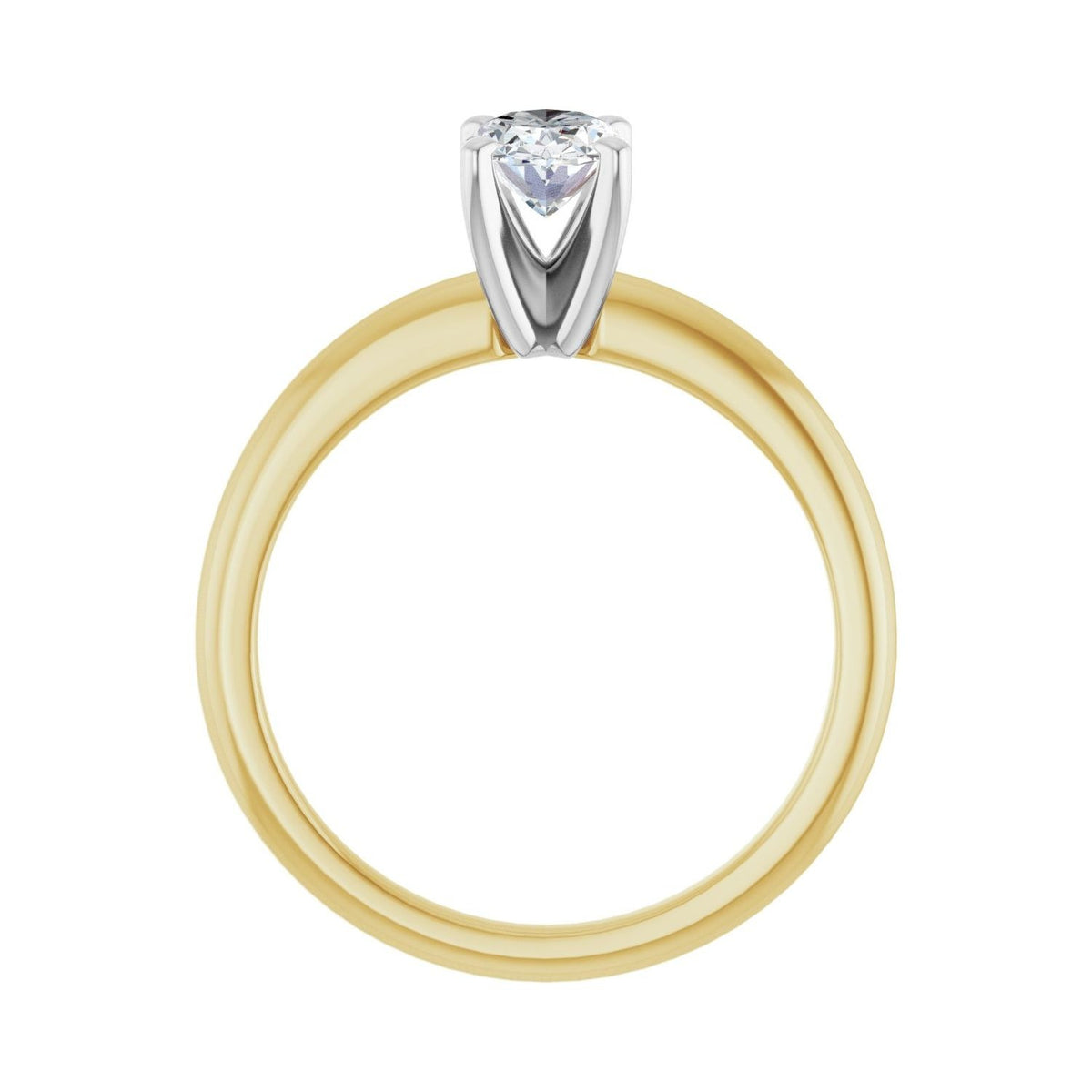 Sapphire Row Lab-Grown Oval Diamond Solitaire Engagement Ring - 14K Yellow & White Gold, 3/4 ctw (view 2)