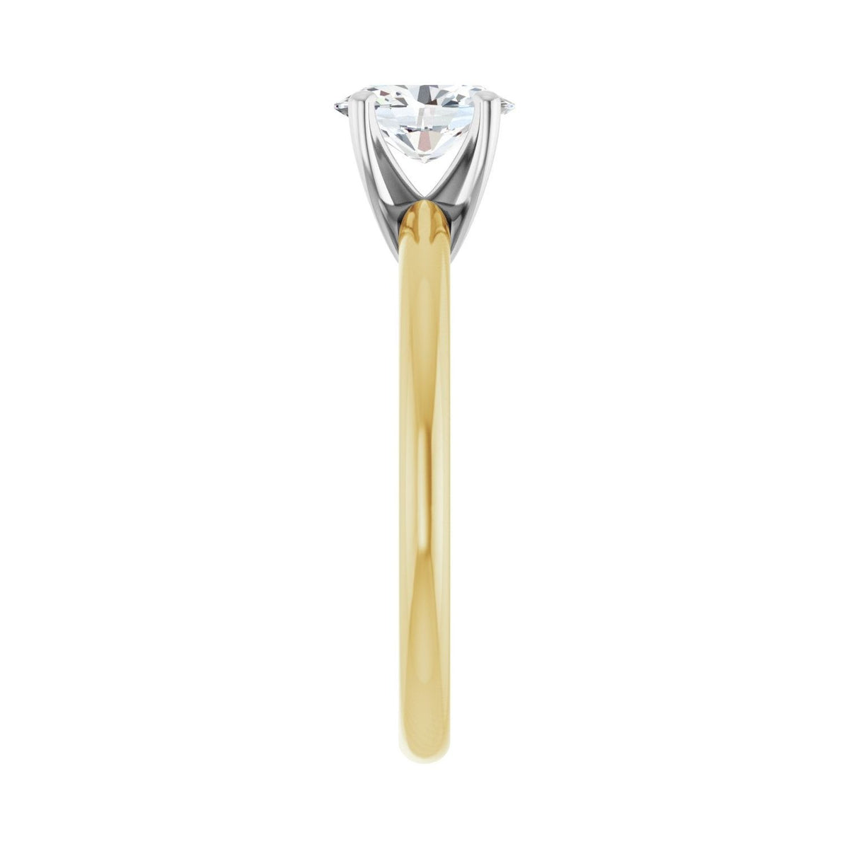 Sapphire Row Lab-Grown Oval Diamond Solitaire Engagement Ring - 14K Yellow & White Gold, 3/4 ctw (view 4)